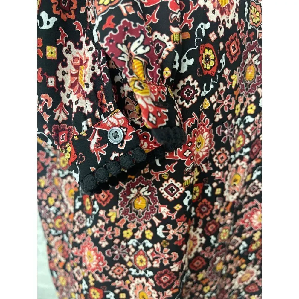 LOFT Petite Floral Long Sleeve Blouse Size XSP